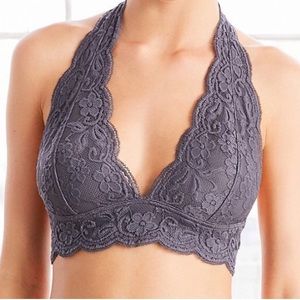 Gray halter bralette